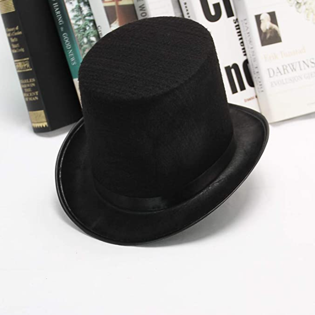 CLZ192 Yetişkinler İçin Siyah Renk Ringmaster Sihirbaz Şapkası Fötr Şapka (4172)