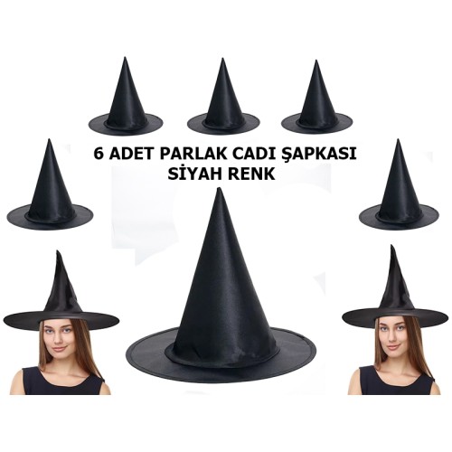 CLZ192 Halloween Cadı Şapkası Yetişkin Ve Çocuk Uyumlu 6 Adet