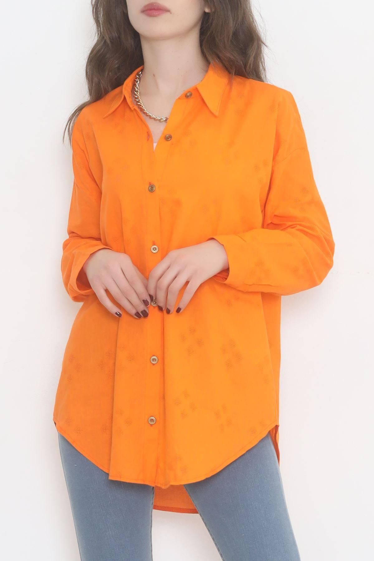 CLZ275 Desenli Gömlek Oranj