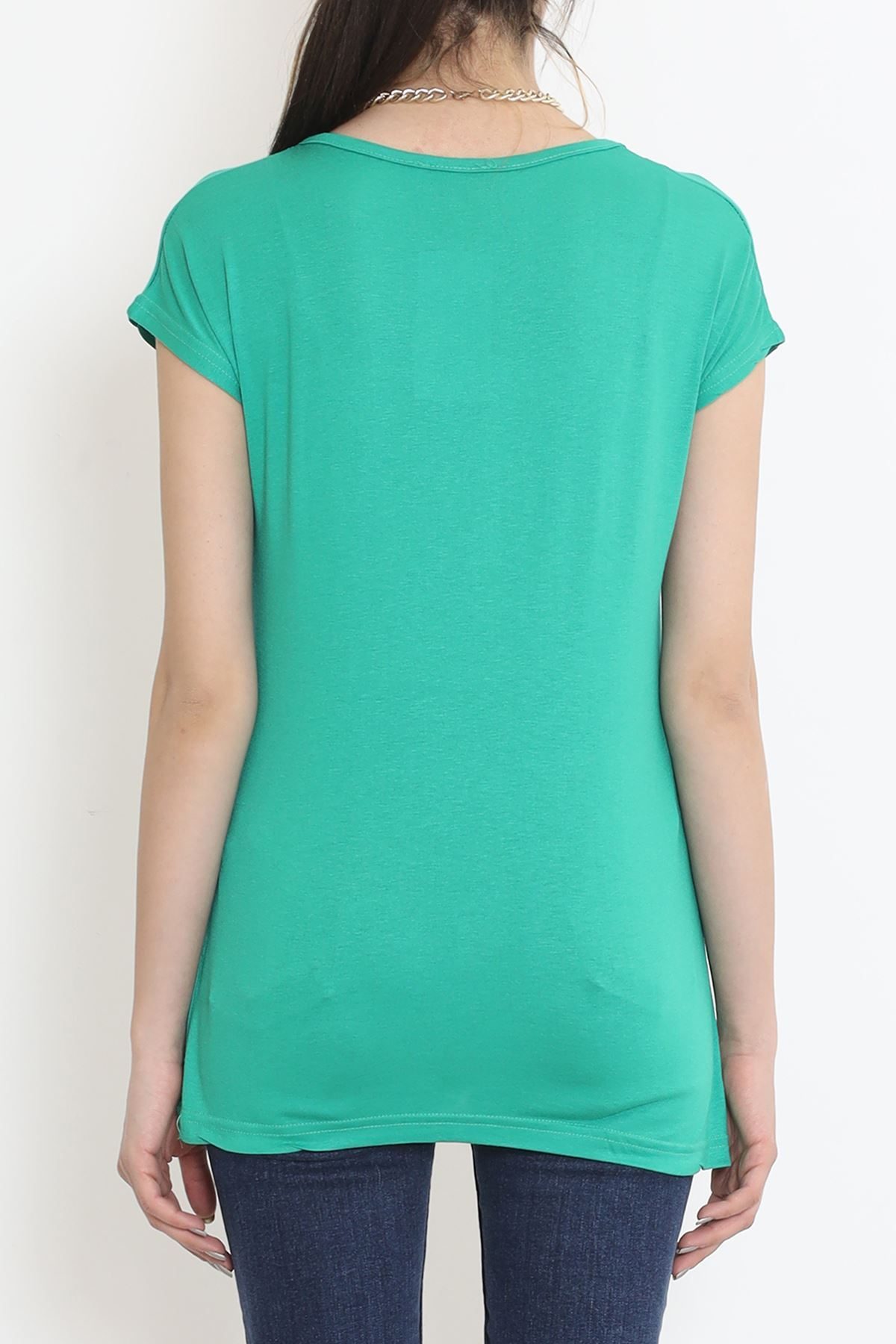 CLZ275 İşlemeli Bluz Yeşil