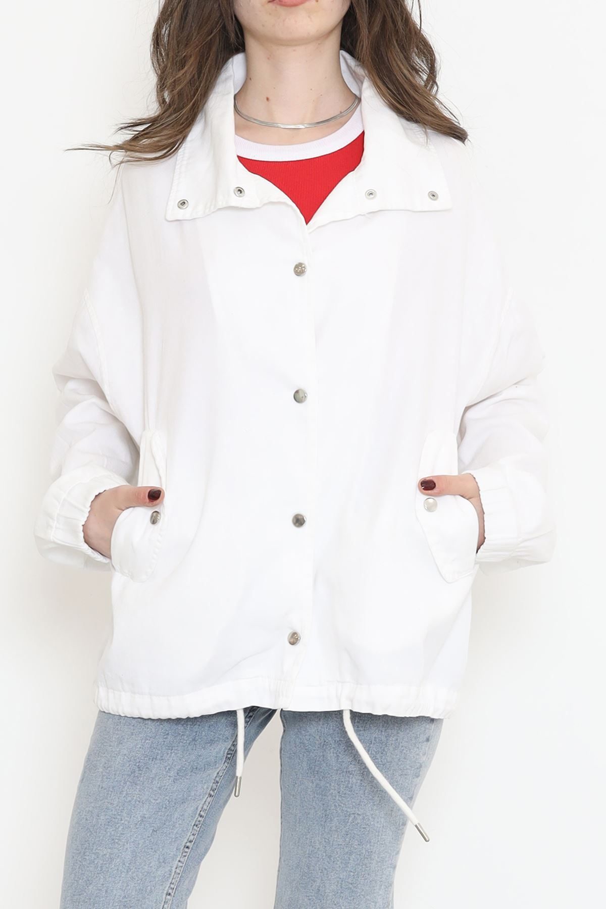 CLZ275 Oversize Ceket Beyaz