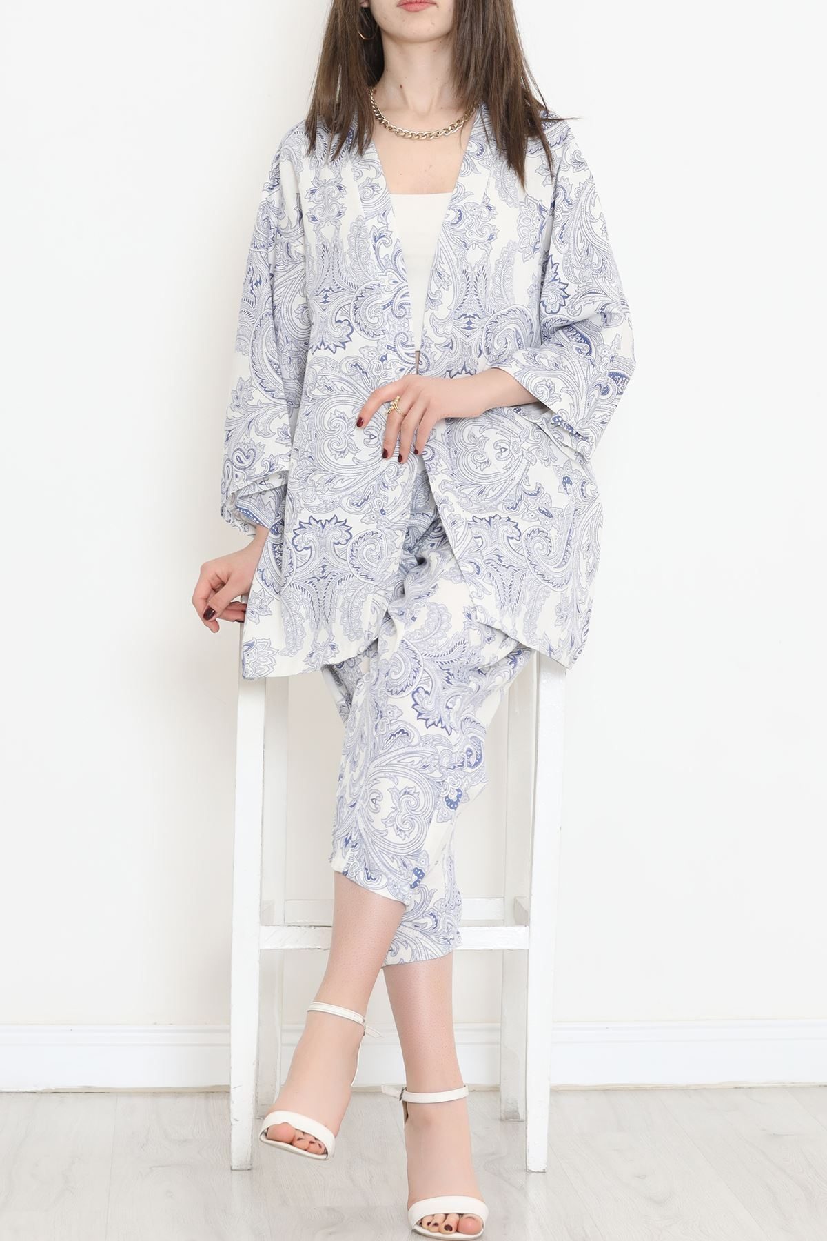 CLZ275 Kimono Takım Beyaz