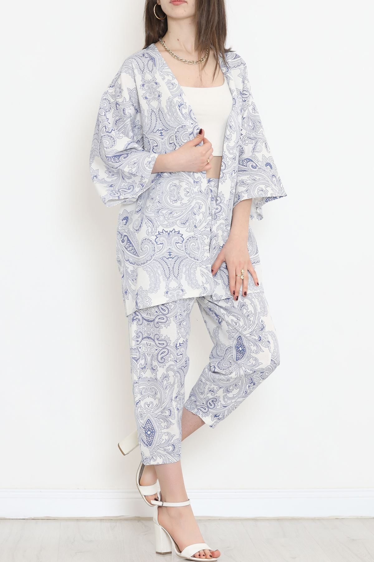 CLZ275 Kimono Takım Beyaz