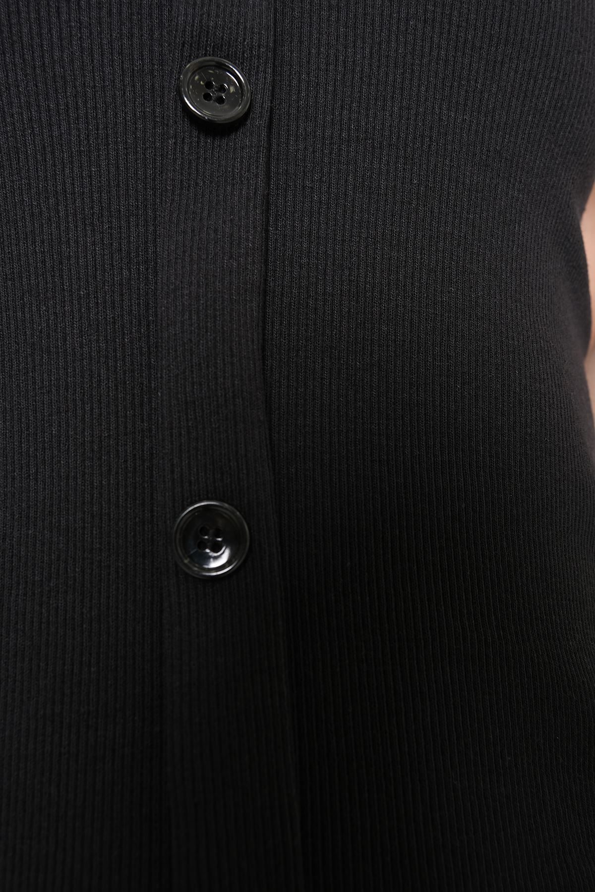CLZ275 Düğmeli Elbise Siyah