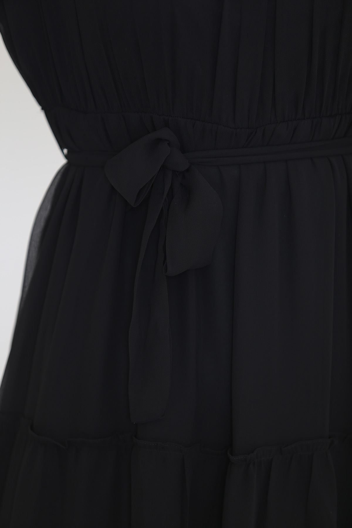 CLZ275 Şifon Elbise Siyah