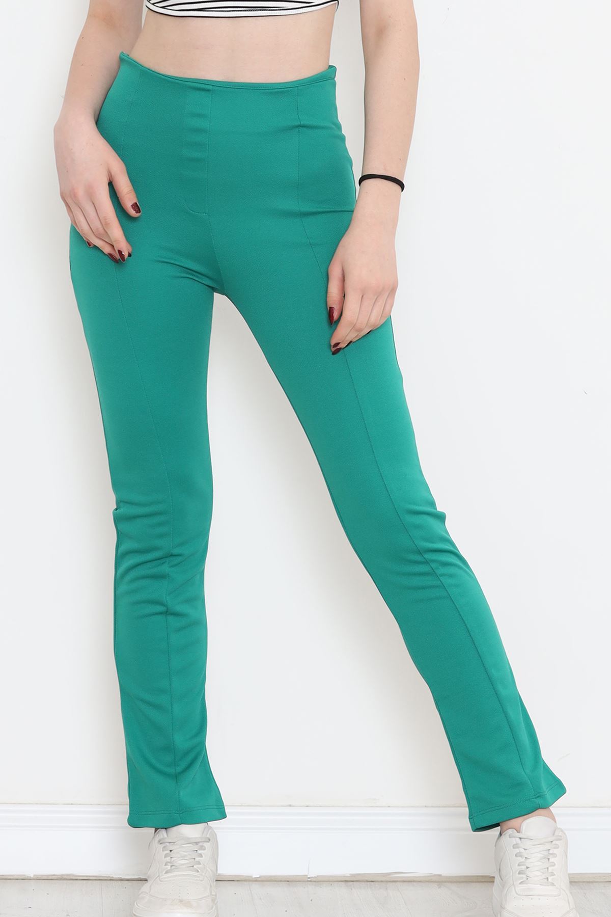 CLZ275 Yanı Fermuarlı Pantolon Yeşil