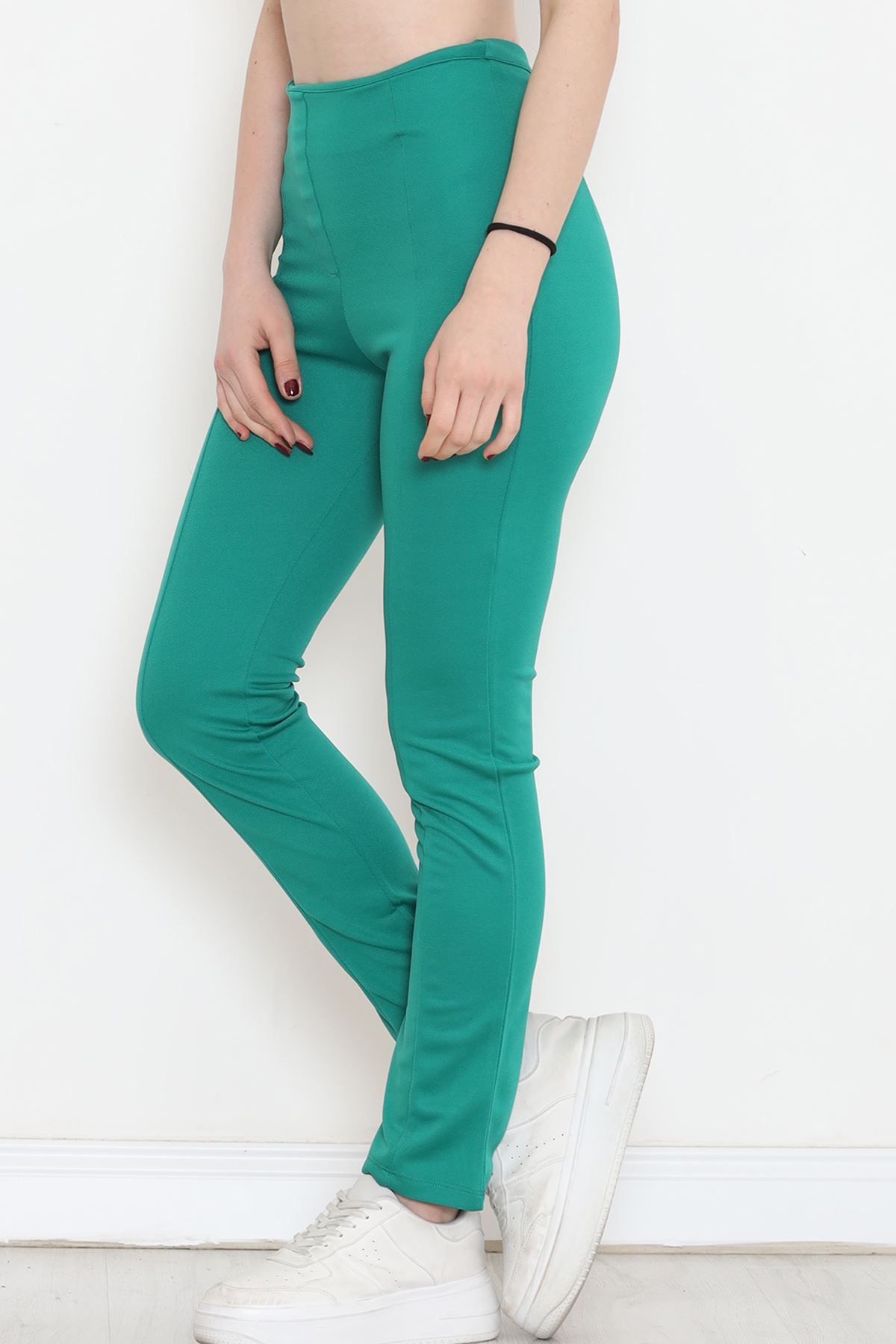 CLZ275 Yanı Fermuarlı Pantolon Yeşil
