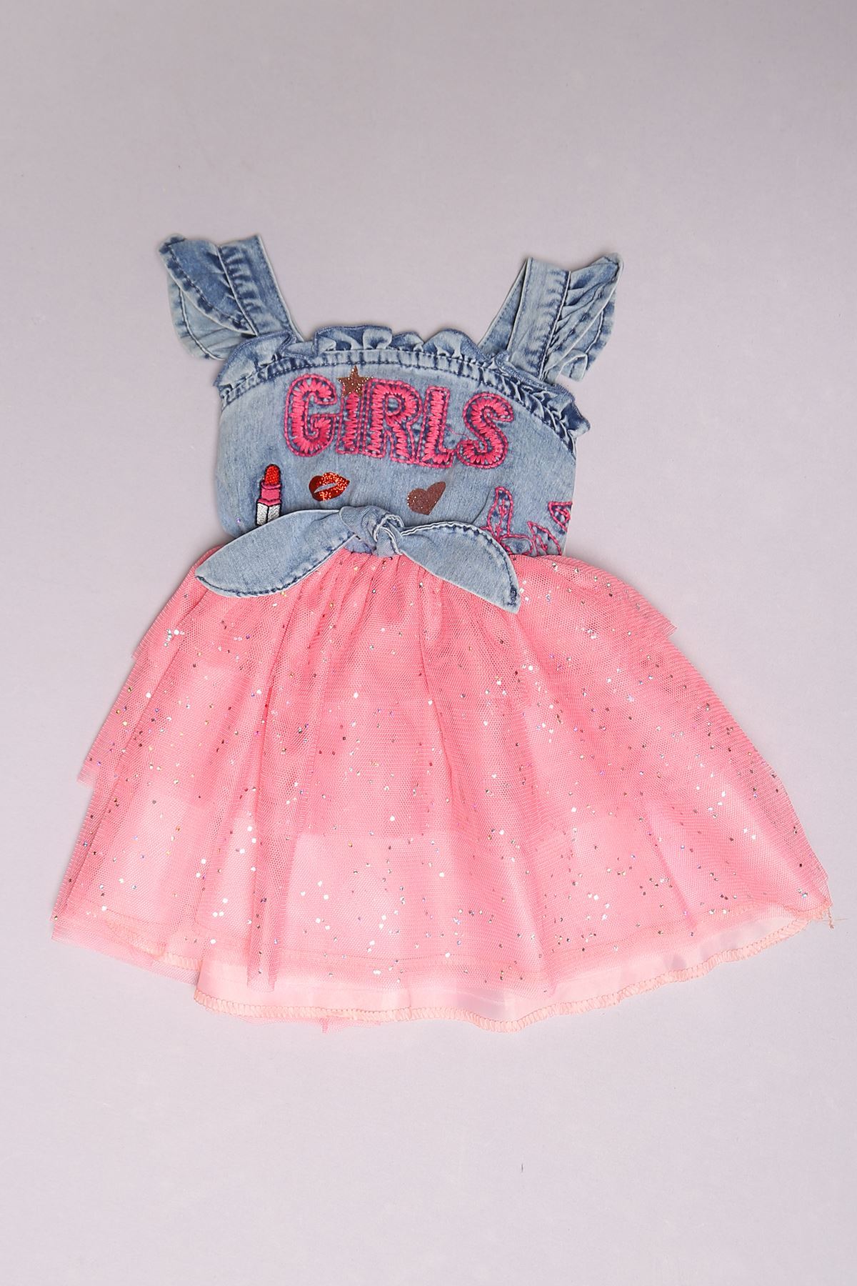 CLZ275 6-24 Aylık Çocuk Elbise Fuşya
