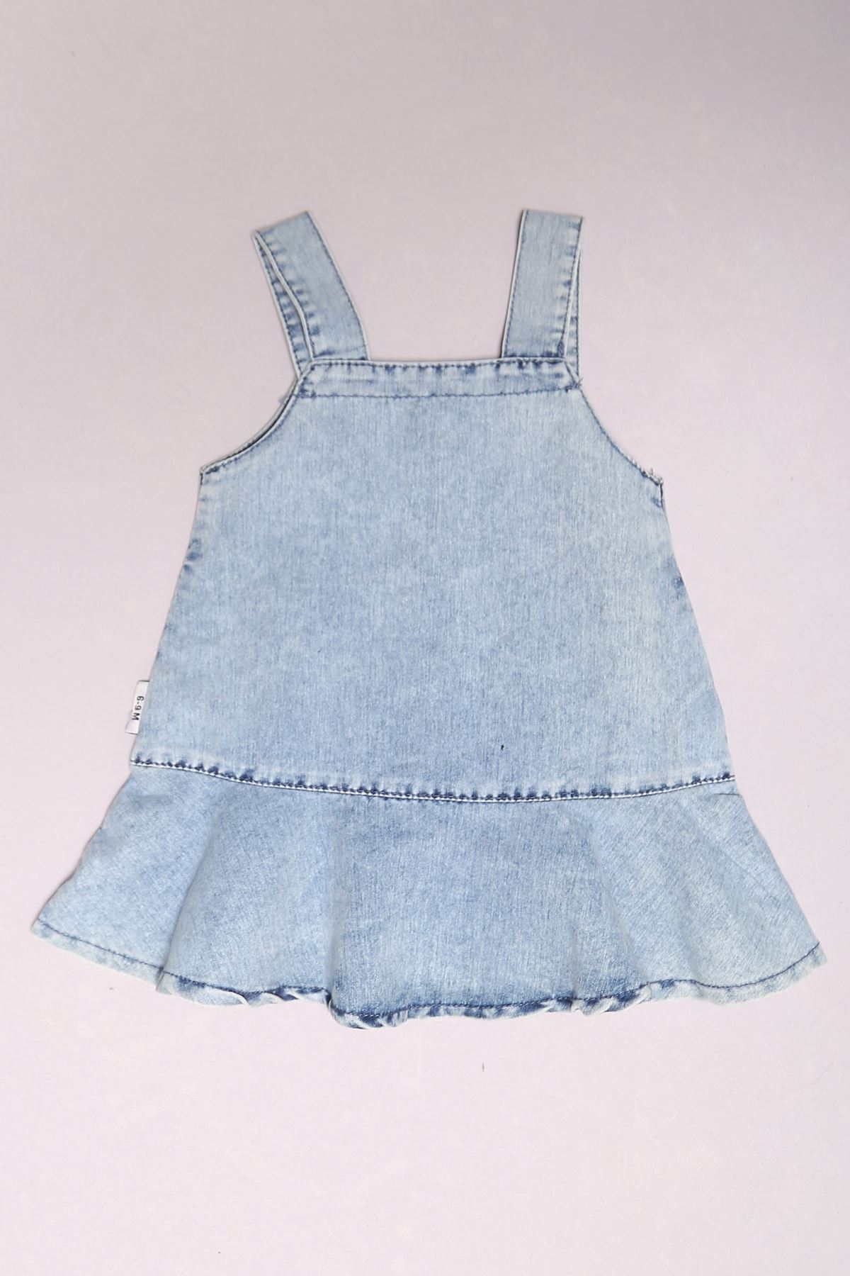 CLZ275 6-24 Aylık Çocuk Elbise Buzmavi