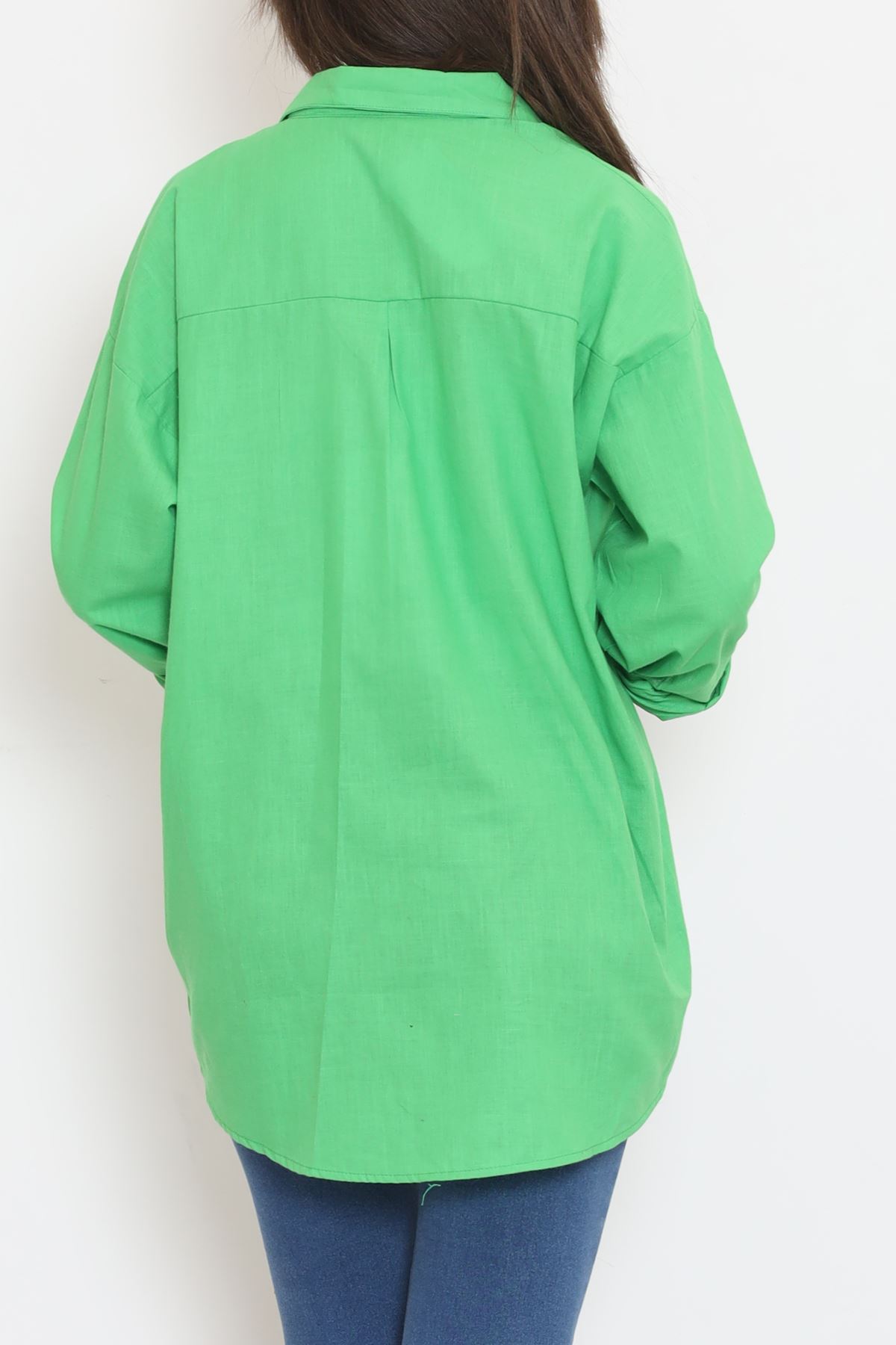 CLZ275 Oversize Gömlek Yeşil