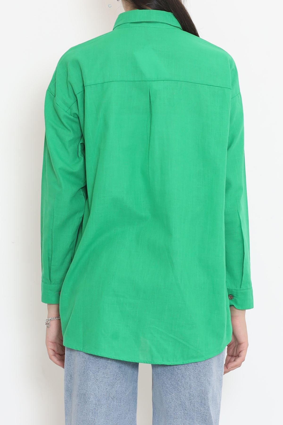 CLZ275 Oversize Gömlek Yeşil1