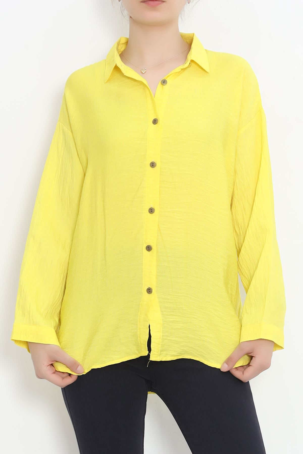 CLZ275 Oversize Gömlek Sarı