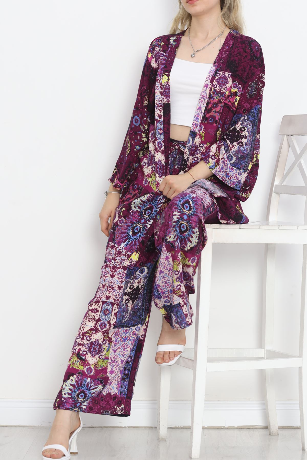 CLZ275 Kimono Takım Mor