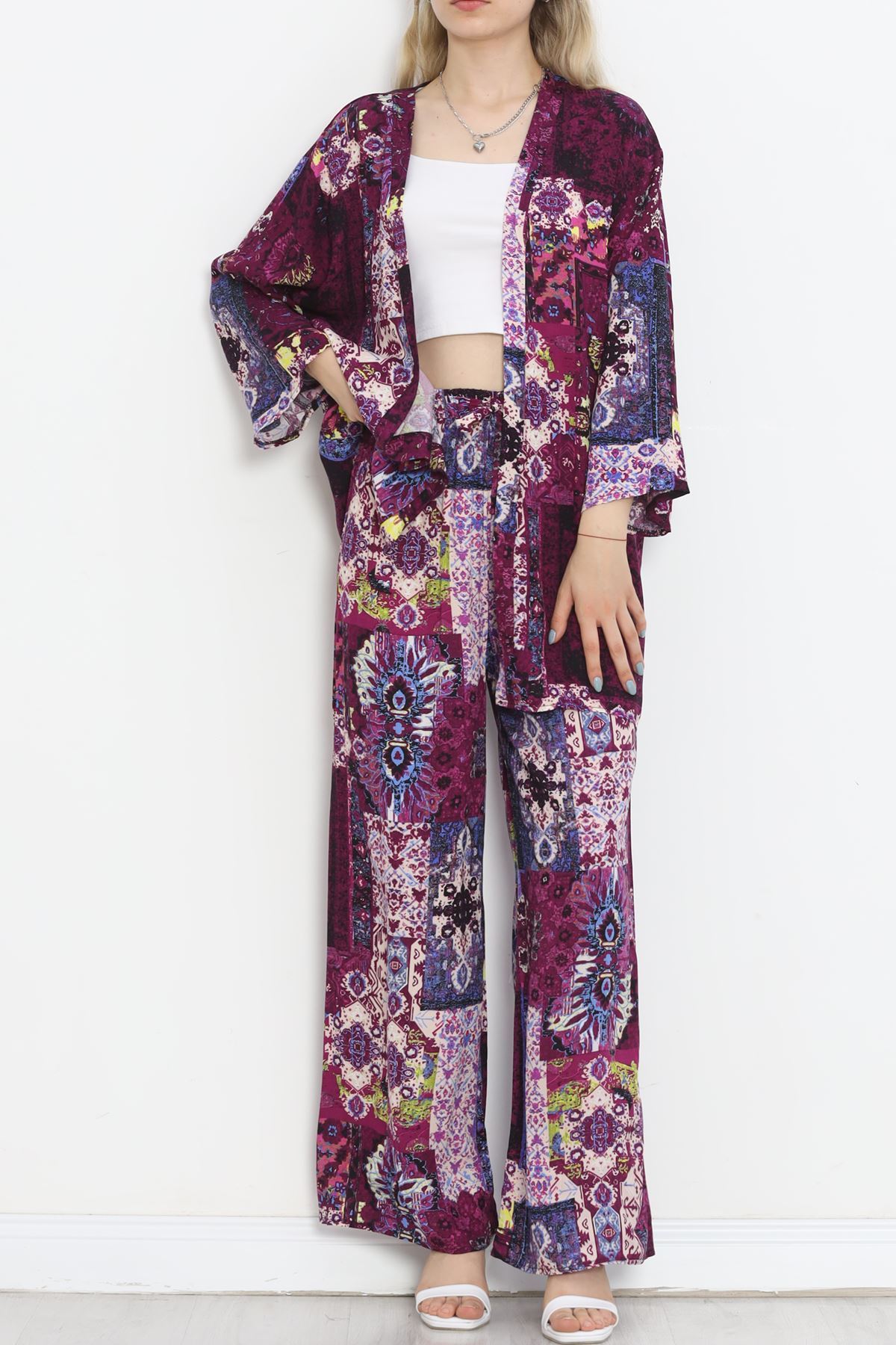 CLZ275 Kimono Takım Mor