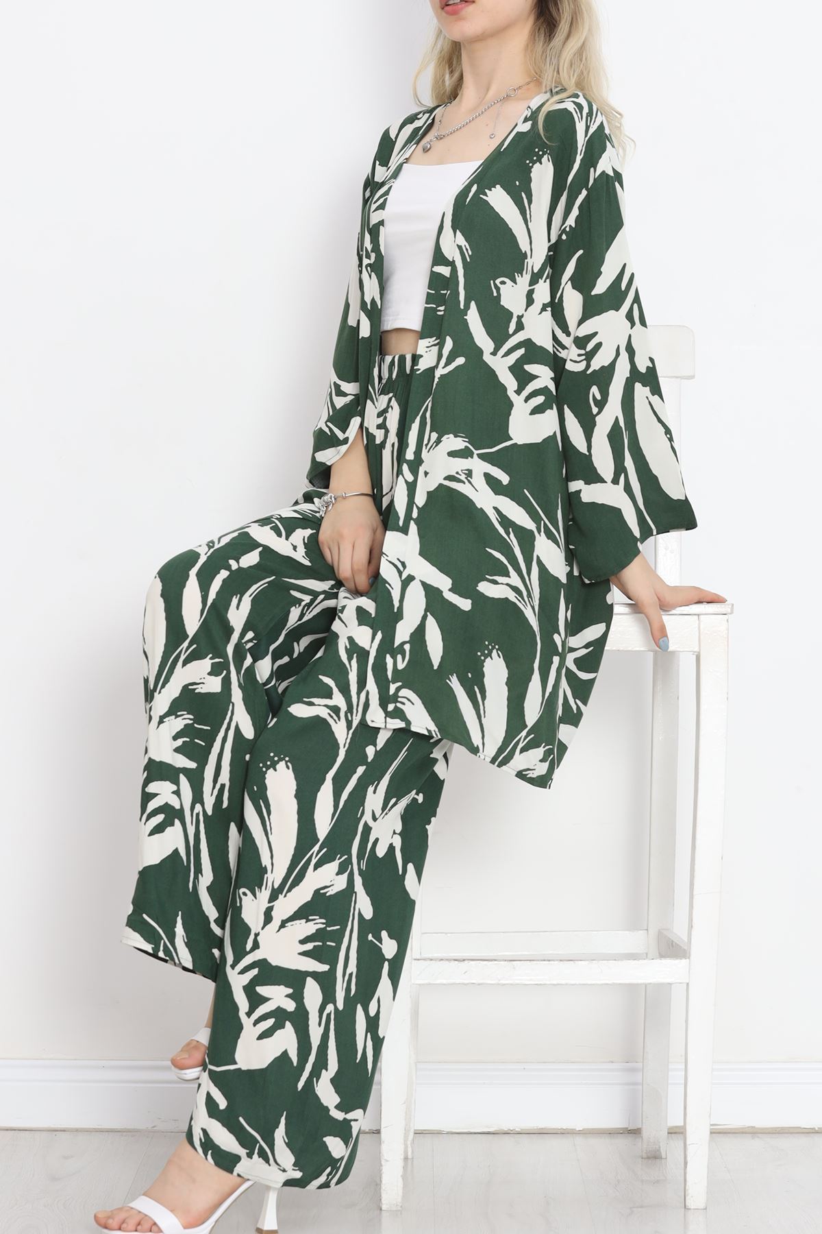 CLZ275 Kimono Takım Koyuyeşil
