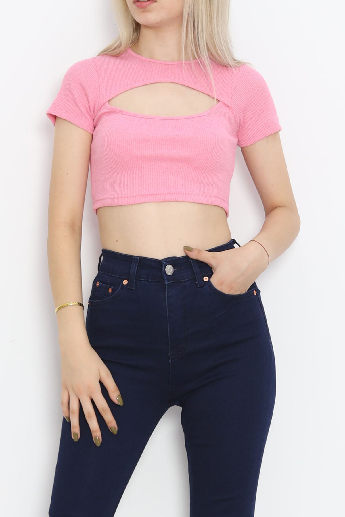 Dekolteli Crop Body Tozpembe