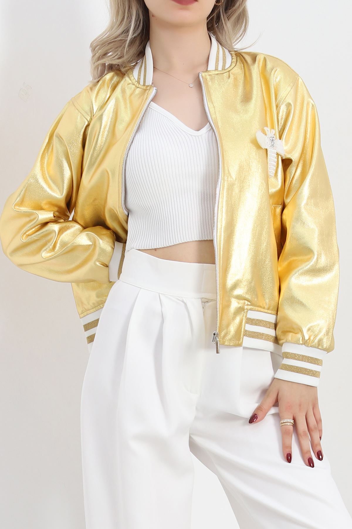 Varak Bomber Ceket Gold