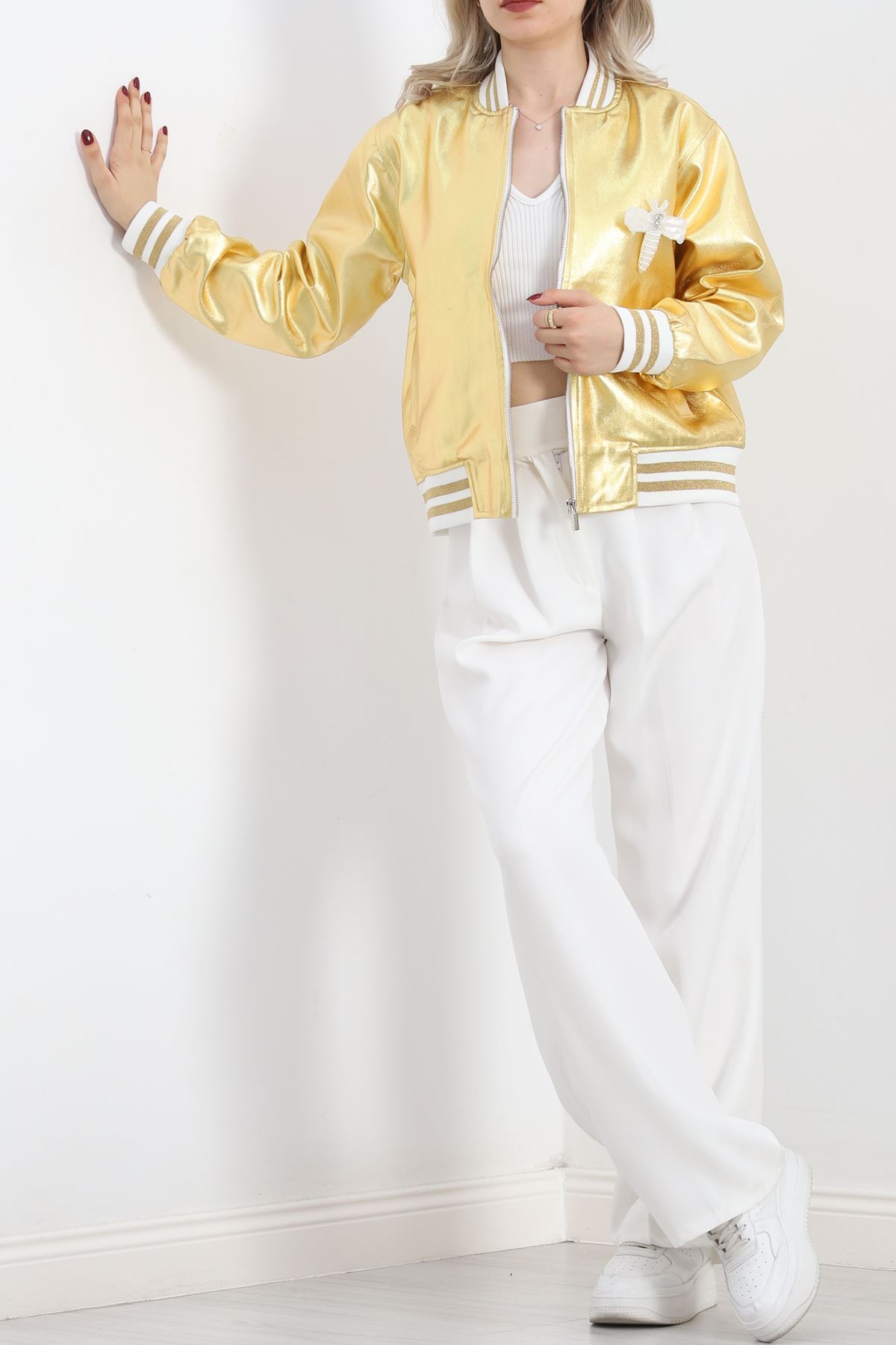 Varak Bomber Ceket Gold