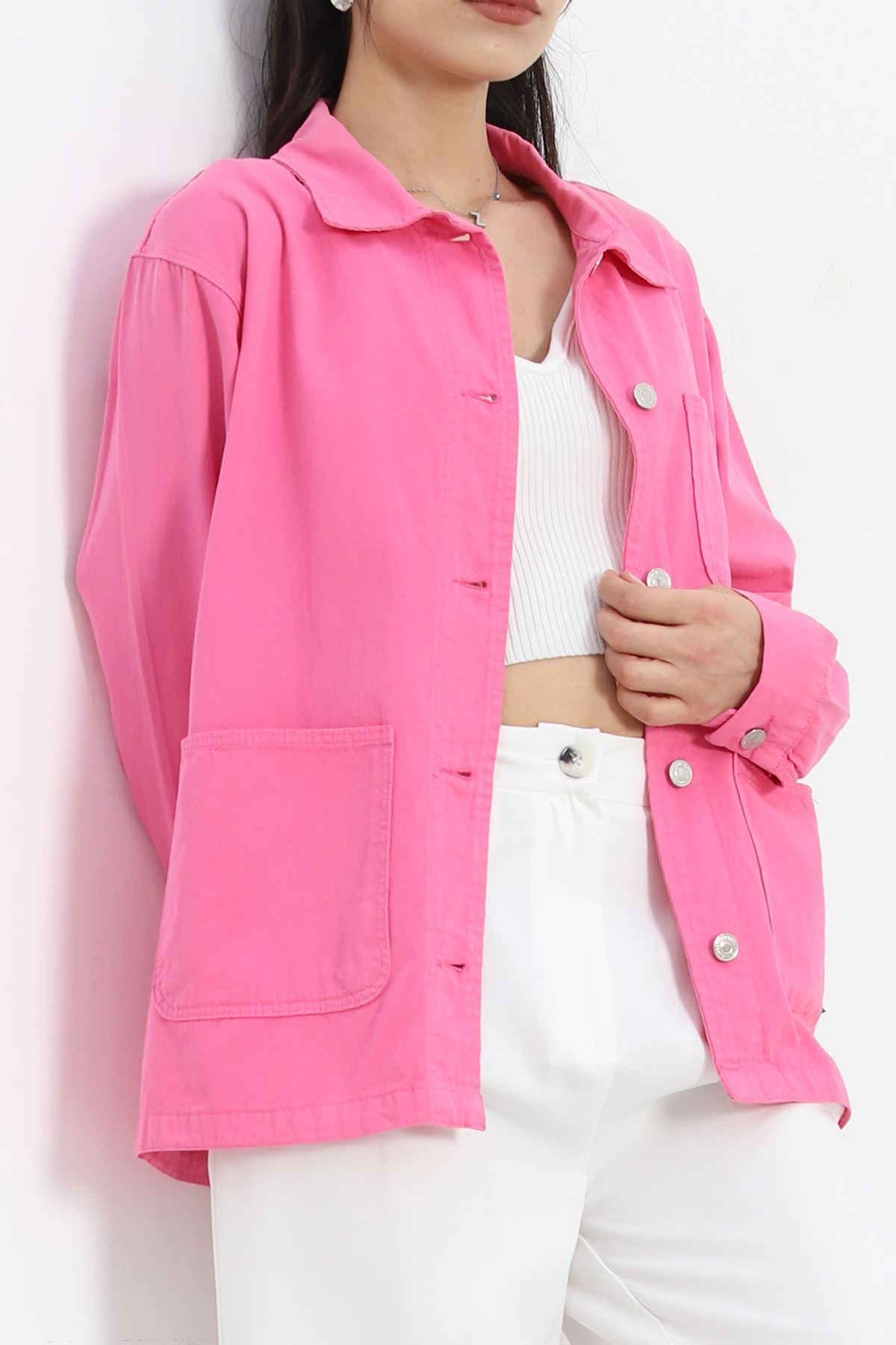 Worker Denim Ceket Pembe