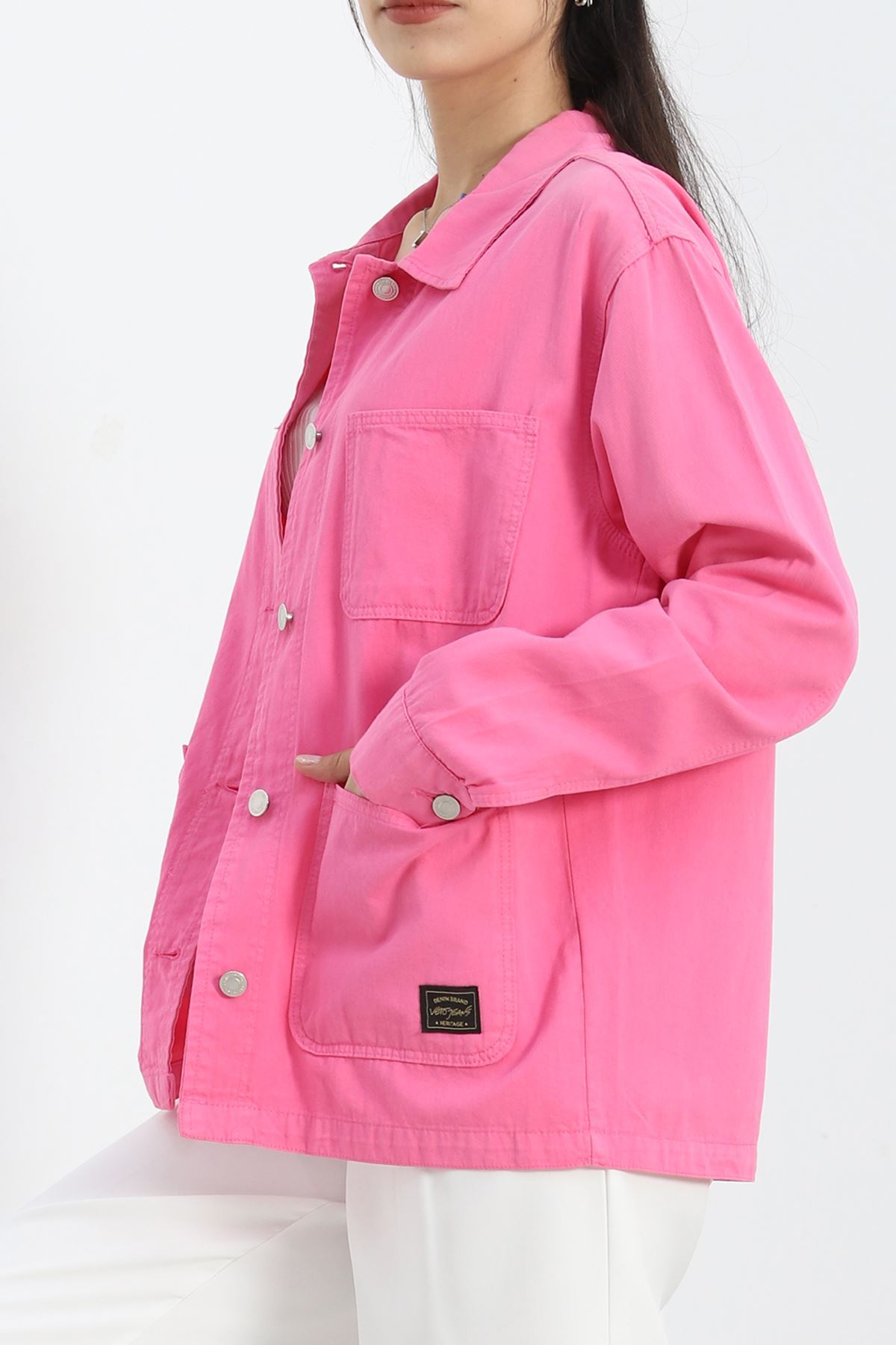 Worker Denim Ceket Pembe