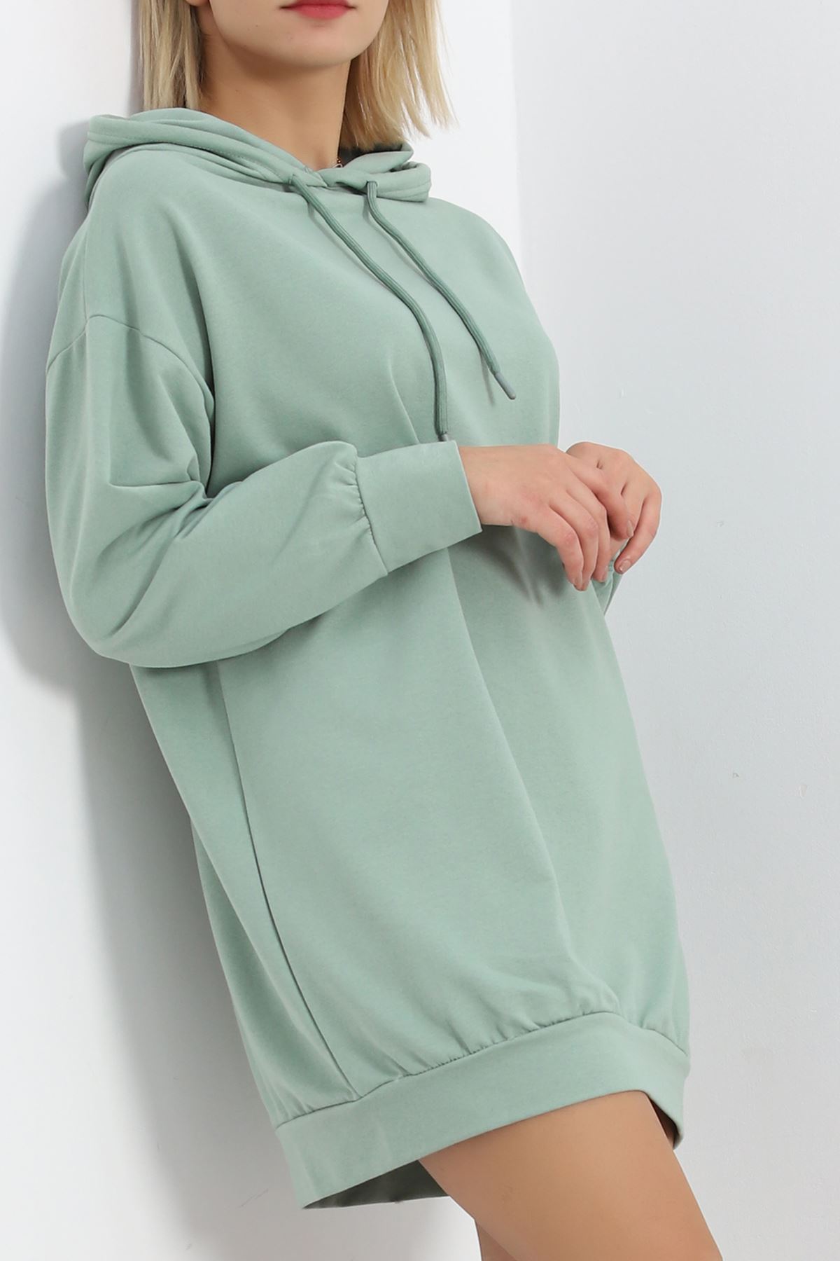 Oversize Kapşonlu Sweat Mint