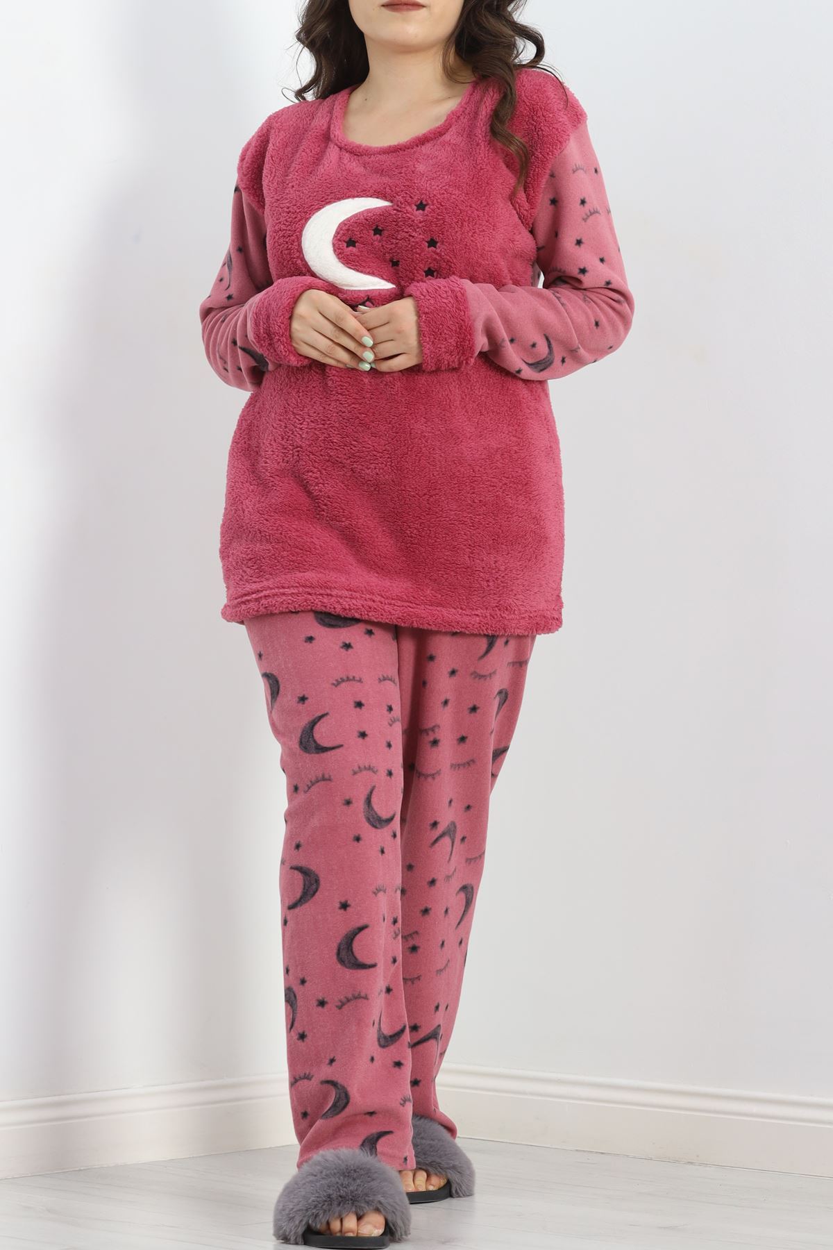 Battal Polar Pijama Takımı Mor