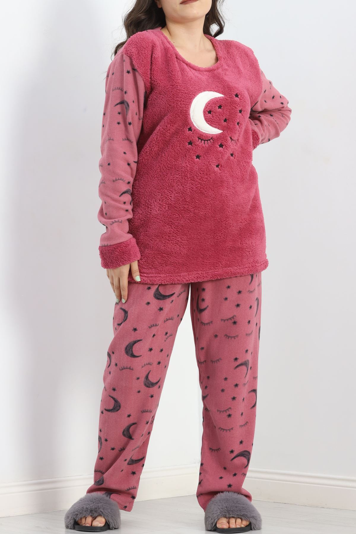 Battal Polar Pijama Takımı Mor