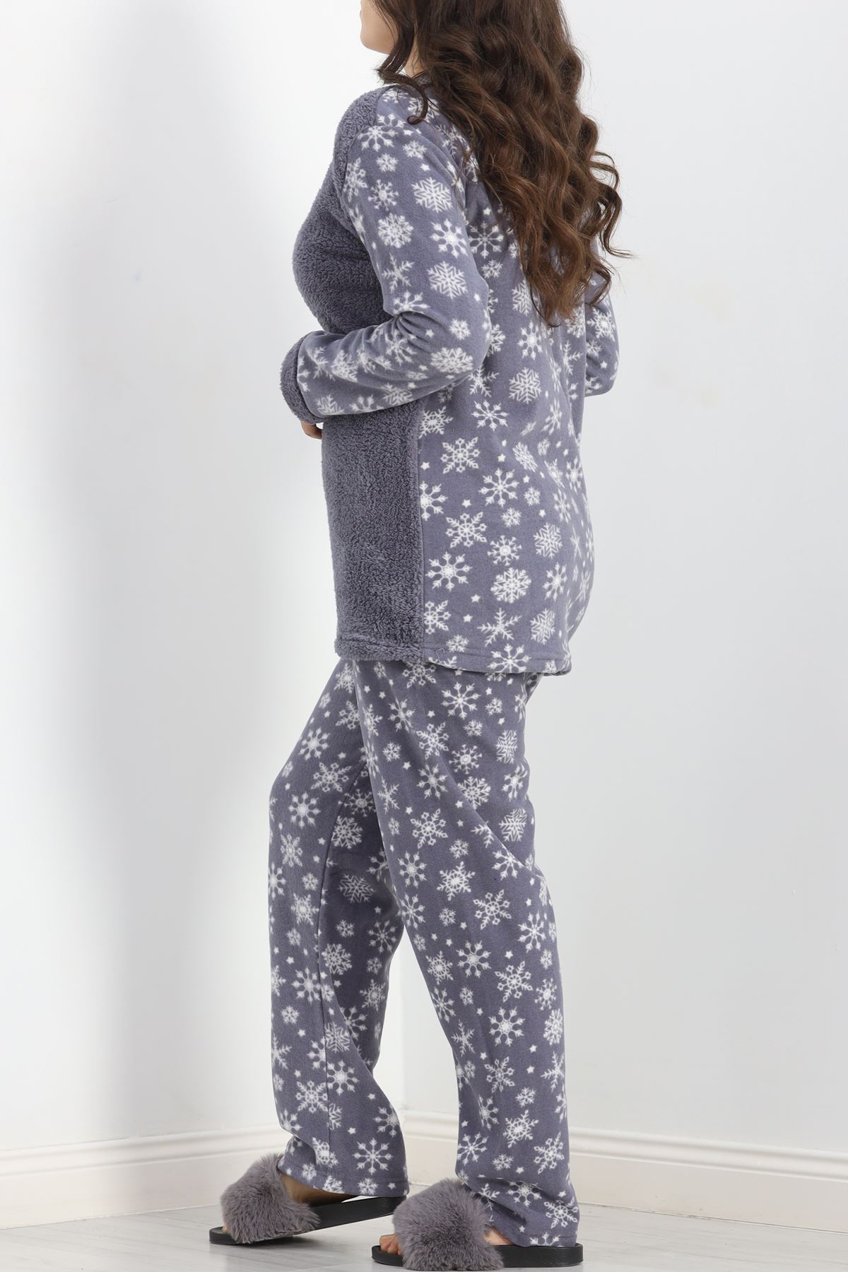 Battal Polar Pijama Takımı Füme