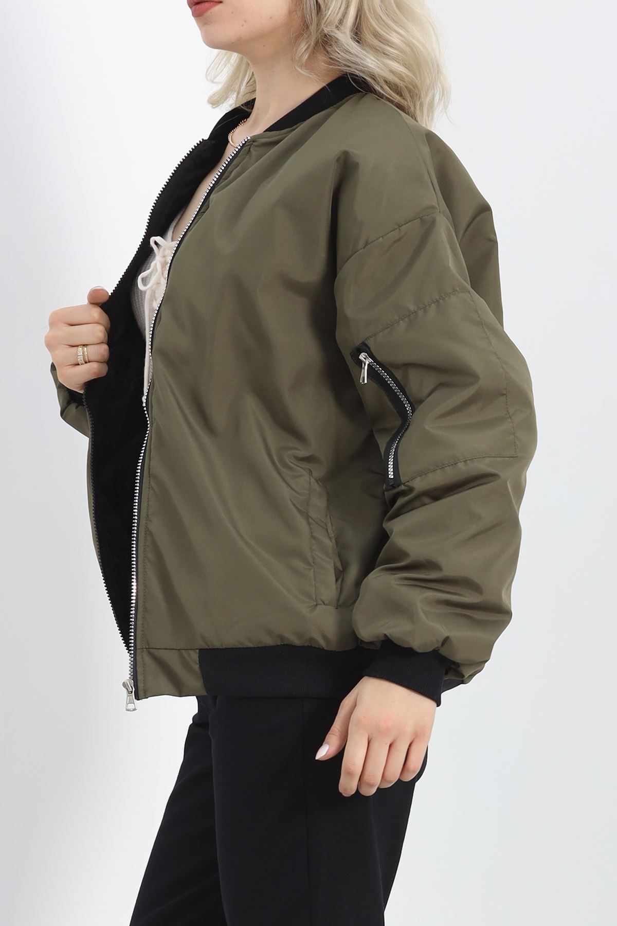 Unisex Bomber Ceket Haki