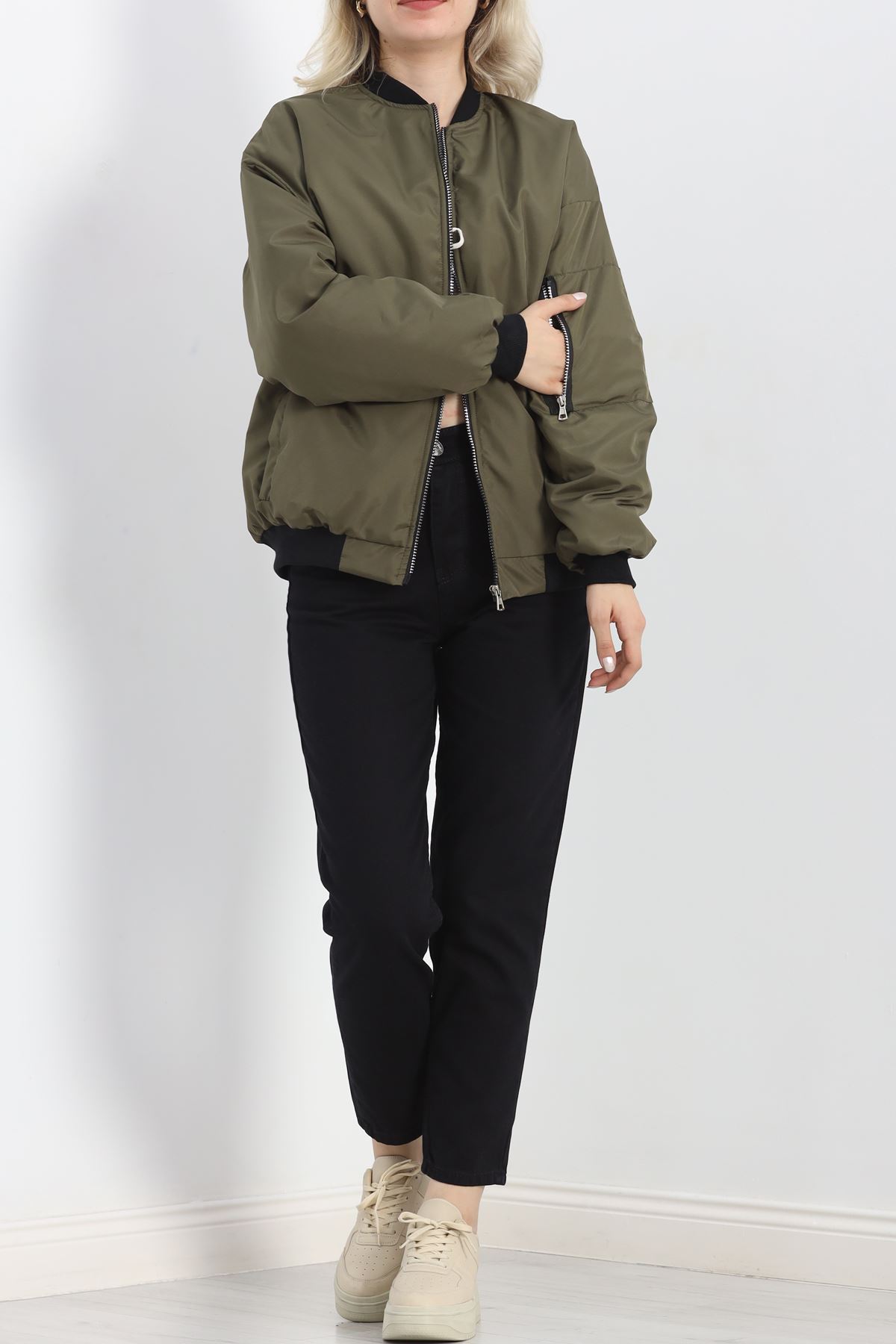 Unisex Bomber Ceket Haki