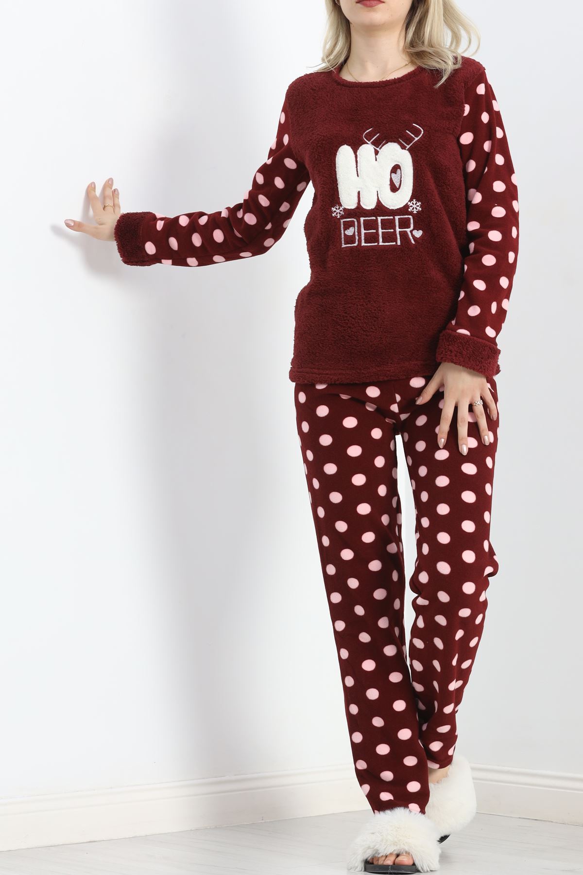 Polar Pijama Takımı Bordo