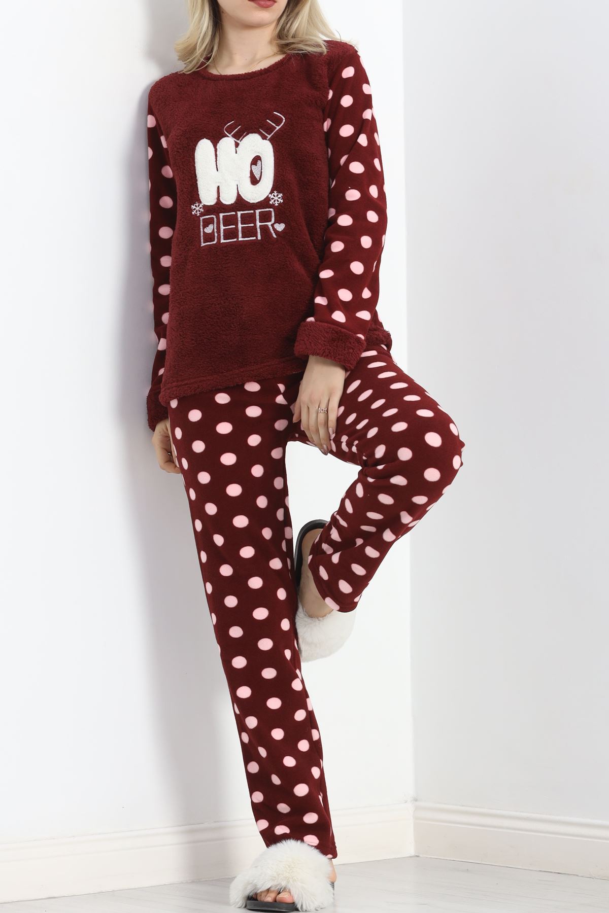 Polar Pijama Takımı Bordo