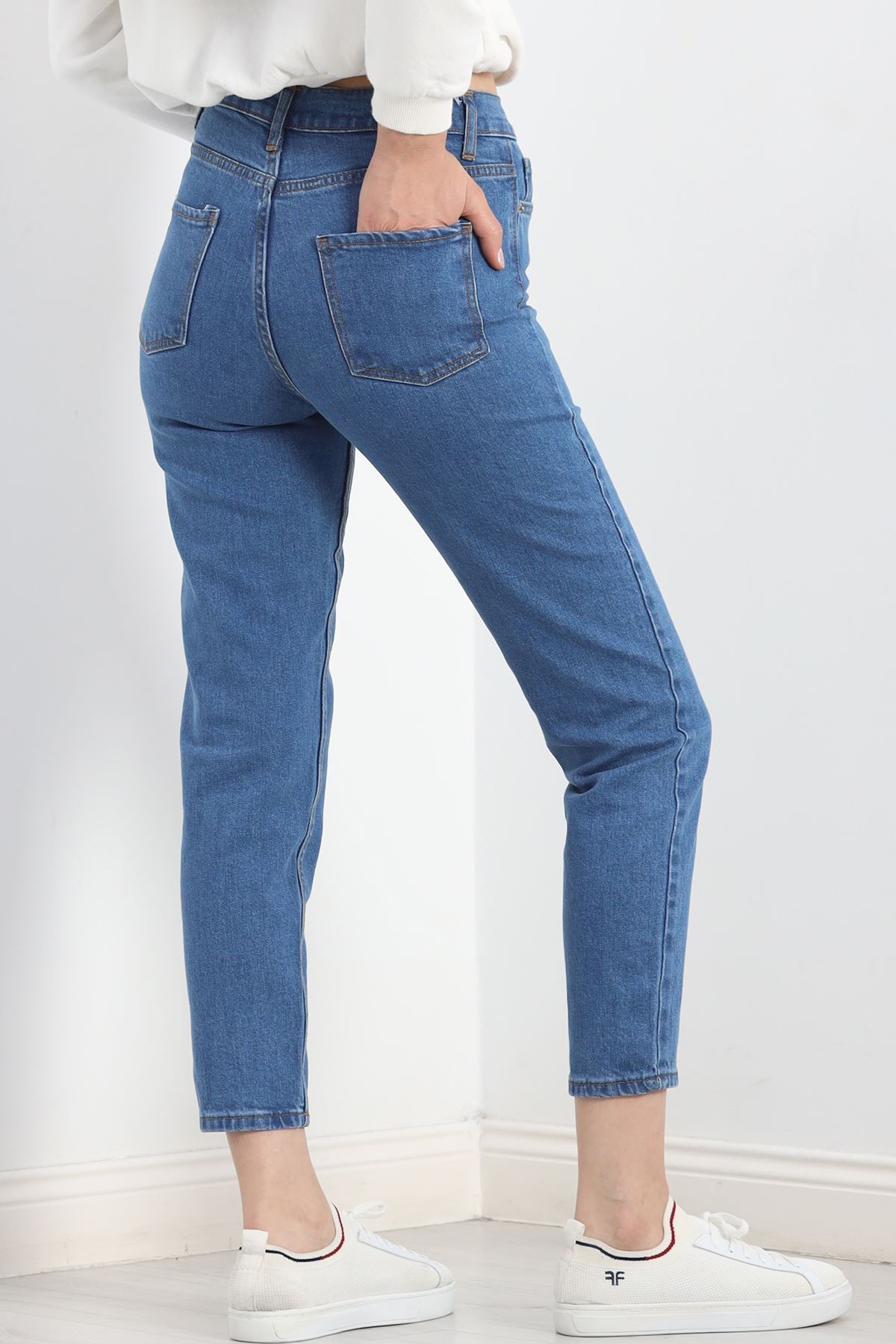 Mom Boyfriend Jeans Açıkmavi