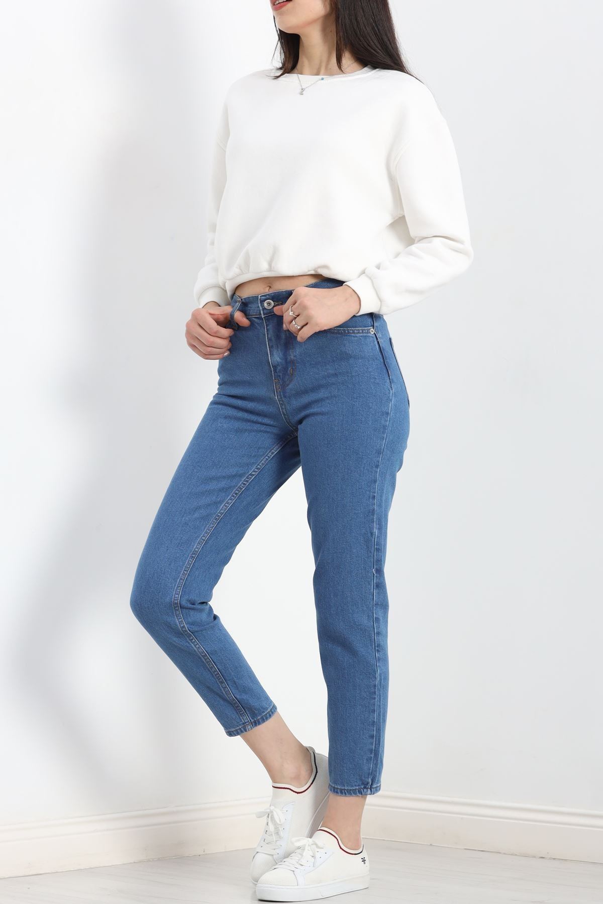 Mom Boyfriend Jeans Açıkmavi