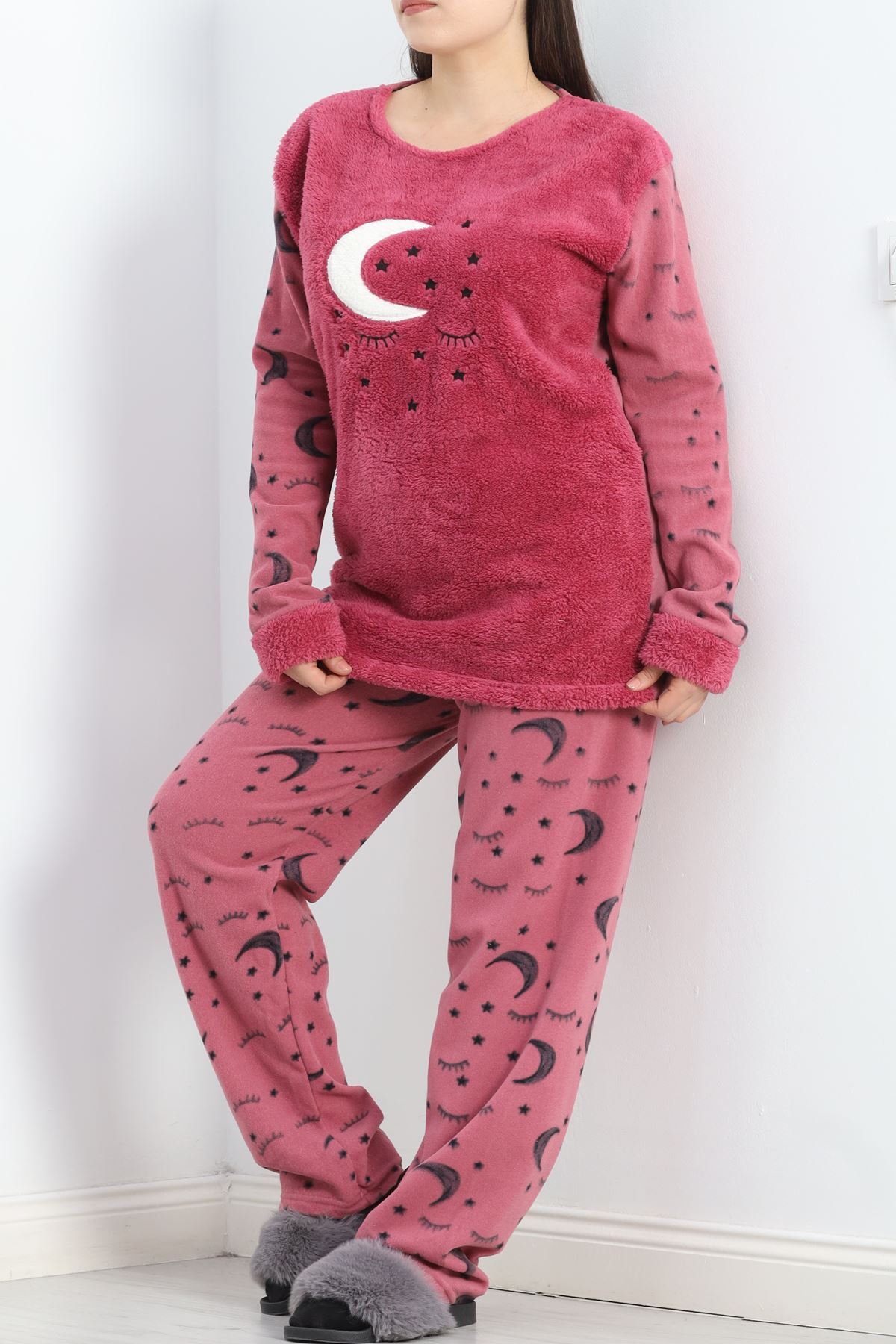 Battal Polar Pijama Takımı Açıkmor