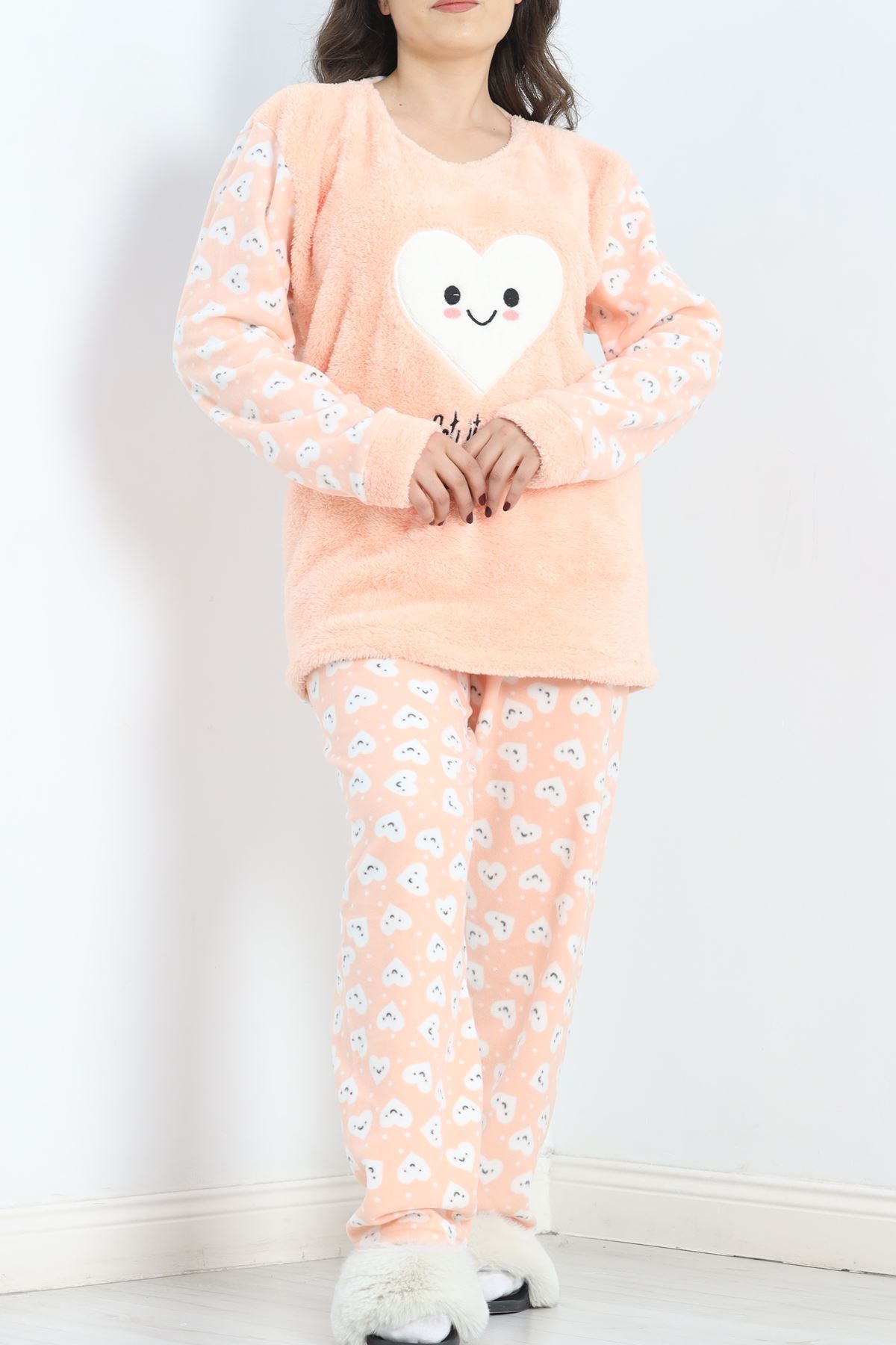 Battal Polar Pijama Takımı Somon1