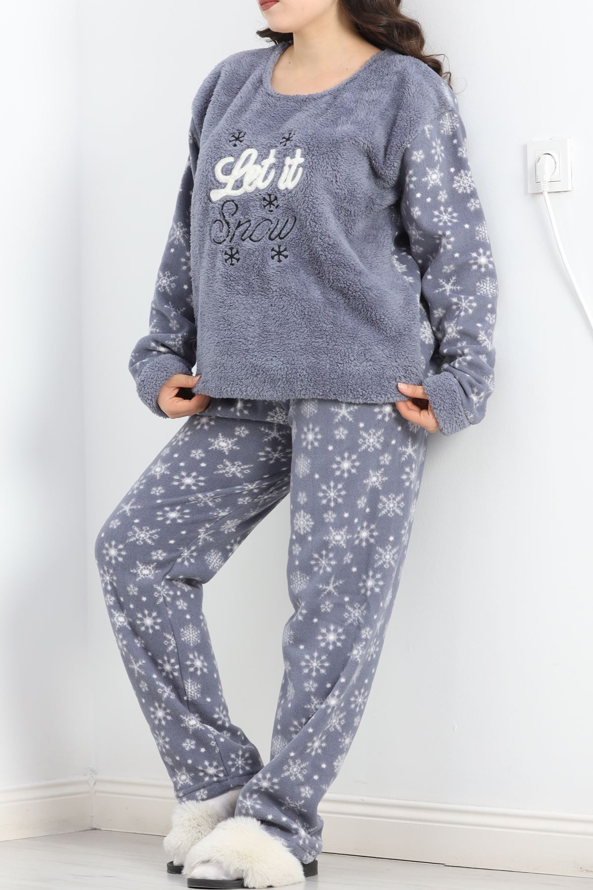 Battal Polar Pijama Takımı Koyugri