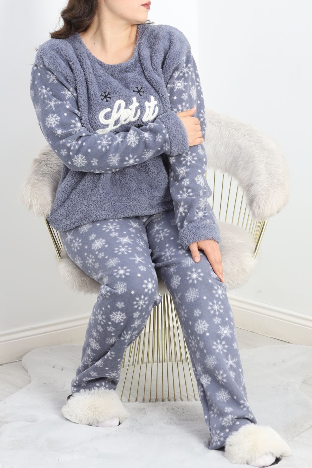 Battal Polar Pijama Takımı Koyugri