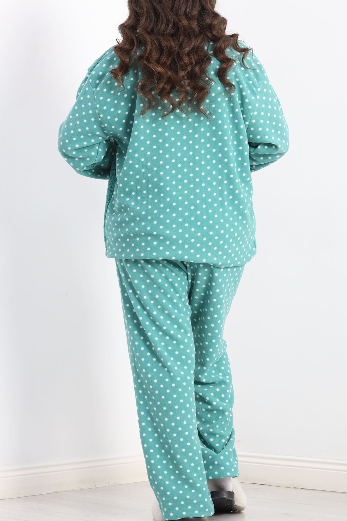 Battal Polar Pijama Takımı Mintyeşili