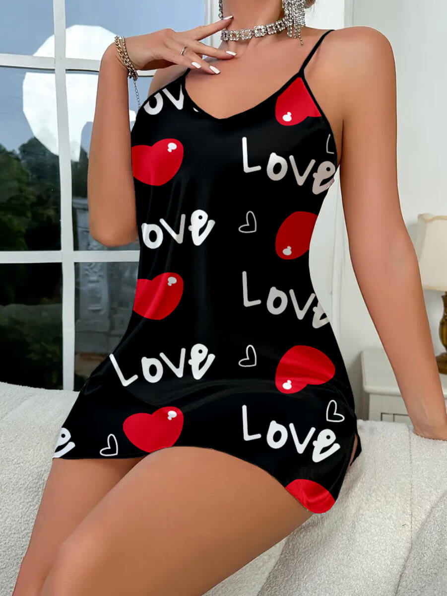 Love Desenli Saten Love Desenli Saten