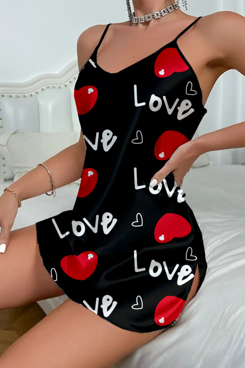 Love Desenli Saten Love Desenli Saten