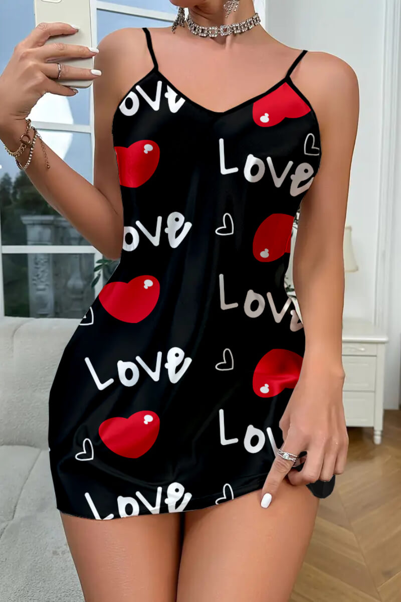 Love Desenli Saten Love Desenli Saten