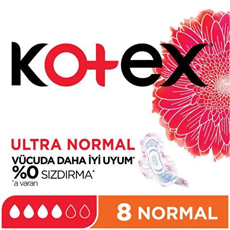 CLZ193 Kotex Ultra Single Normal Ped 8 Adet