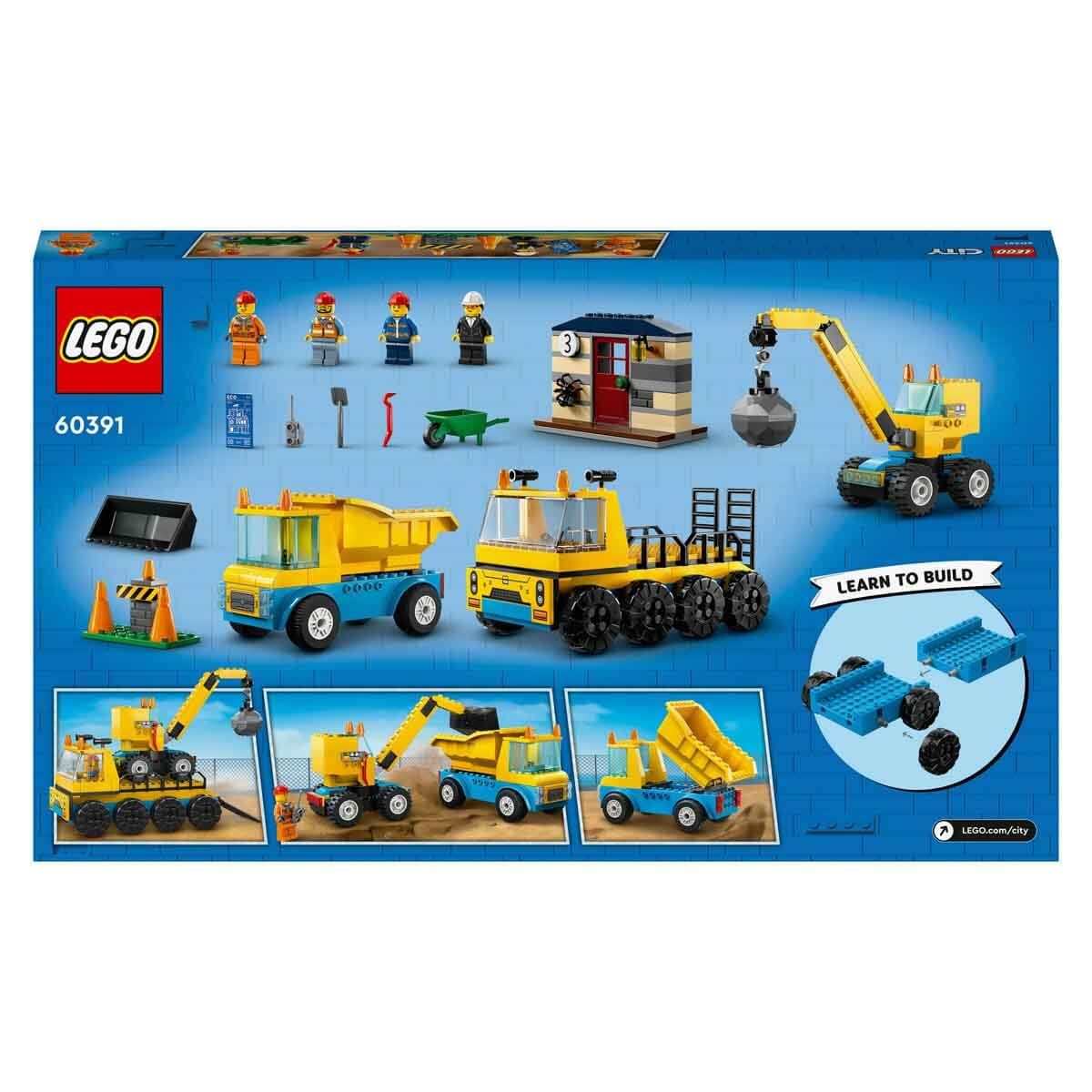 CLZ193 Lego  İnşaat Kamyonları ve Yıkım Gülleli Vinç 60391