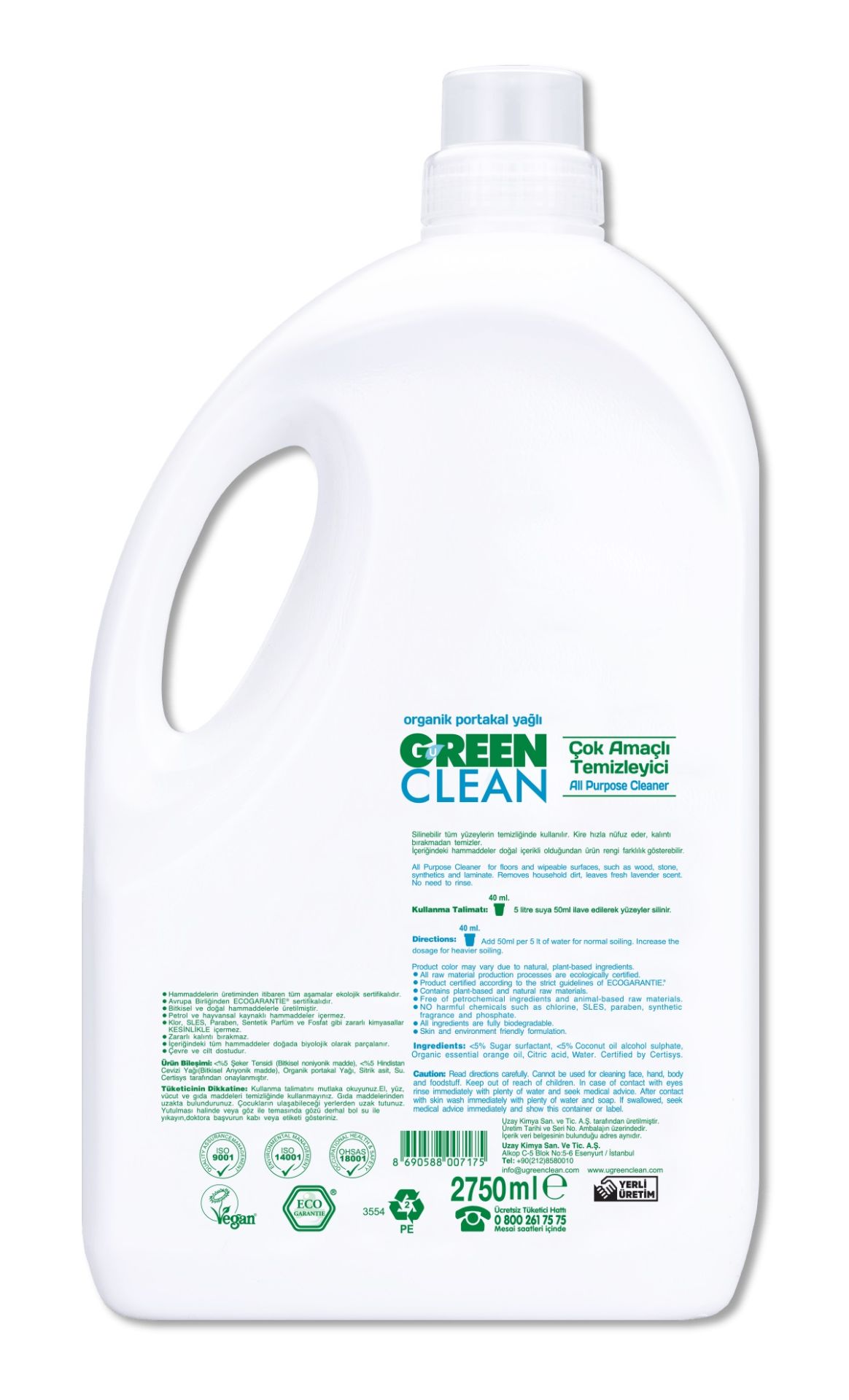 CLZ193 Green Clean Bitkisel Çok Amaçlı Temizleyici 2750ml