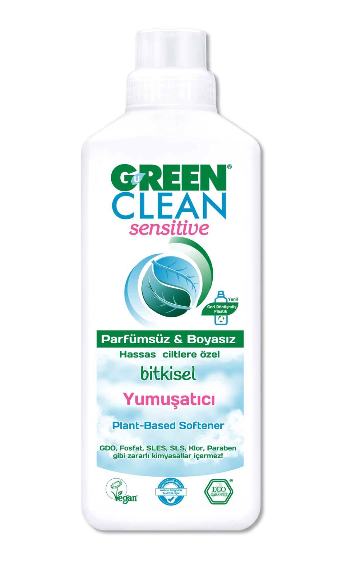 CLZ193 Green Clean Sensiti Parfümsüz Bitkisel Yumuşatıcı 1000ml