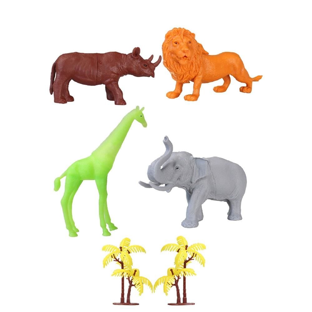 CLZ193 690 Toy Play 6 Parça Renkli Safari Hayvanları Figür Seti 13-16 cm