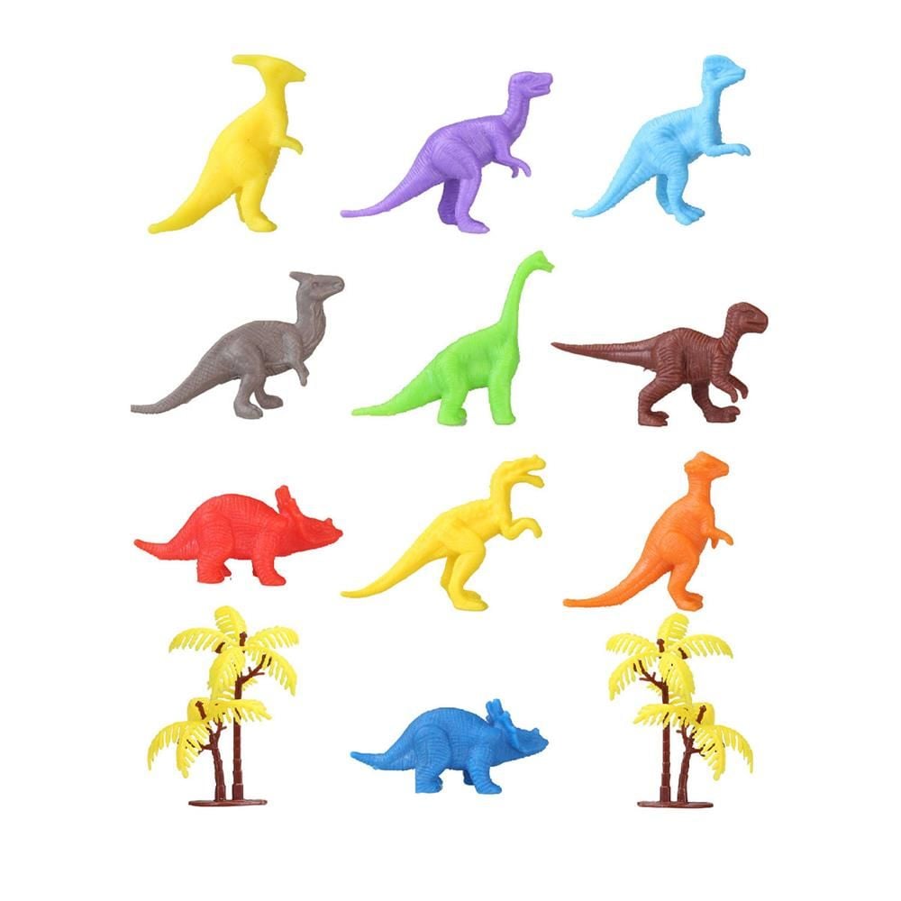 CLZ193 683 Toy Play 12 Parça Renkli Mini Dinozor Figür Seti 4-6 cm