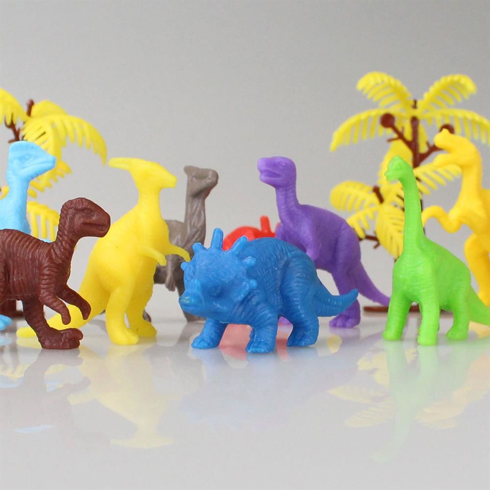 CLZ193 683 Toy Play 12 Parça Renkli Mini Dinozor Figür Seti 4-6 cm
