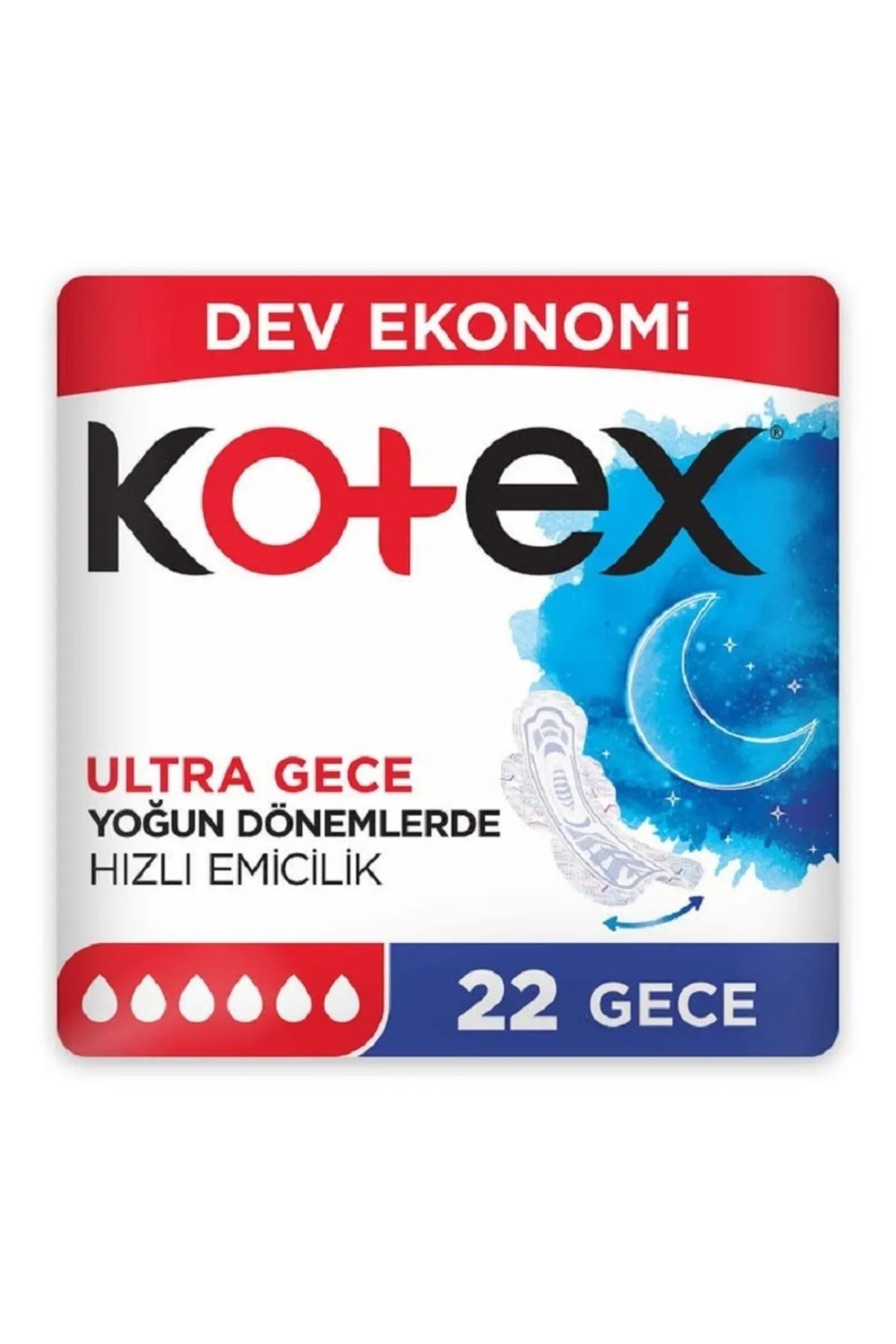 CLZ193 Kotex Ultra Dev Eko Gece Ped 22 Adet
